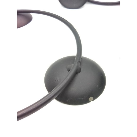 Vtg MCM Danish black Metal Set 3 Round Graduated sizes Circular Candle Holders - Picture 7 of 12